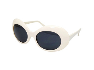 cc-ew-go-wh-sm GRUNGE OVAL SUNGLASS WHITE