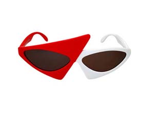 cc-ew-nwa-r-wh NEW WAVE ASYMMETRIC SUNGLASS RED~WHITE