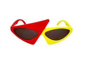 cc-ew-nwa-r-y NEW WAVE ASYMMETRIC SUNGLASS RED~YELLOW