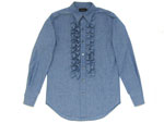 CHAMBRAY FRILL SHIRT